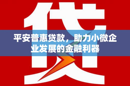 拱墅平安普惠贷款，助力小微企业发展的金融利器