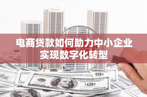 拱墅电商贷款如何助力中小企业实现数字化转型
