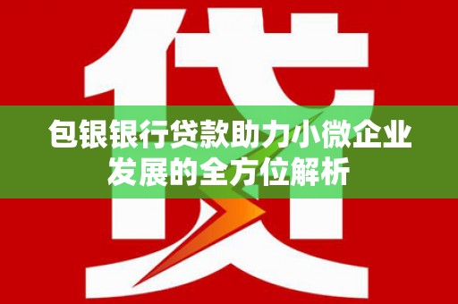 拱墅包银银行贷款助力小微企业发展的全方位解析
