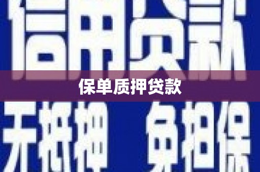 拱墅保单质押贷款